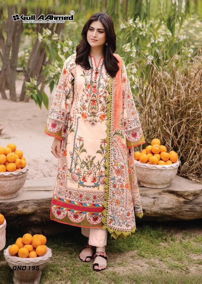 Lawn Vol 22 By Gull A Ahmed Lawn Cotton Printed Pakistani Dress Material Wholesale Shop In Surat
